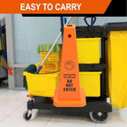 Caution Wet Floor Sign, 26.4-Inch Safety Cone, 8 Pack Yellow Plastic, High-Visibility, Non-Fading, Slip-Resistant Base, Stackable, Indoor Outdoor Warning Sign-4 Pack
