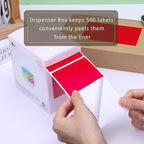 PARLAIM 3 X 5 Inch Rectangle Adhesive Color Coding Stickers,Red Square Colorful Inventory Stickers -500Per Dispenser Box (Red)