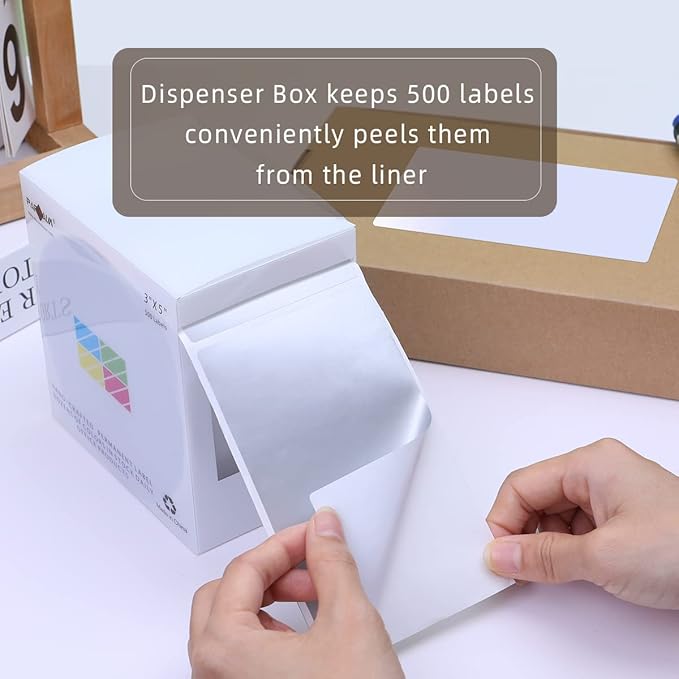 PARLAIM 3" x 5" Rectangle Adhesive Permanent Color Code Stickers,500 per Dispenser Box Roll Square Label Inventory Stickers (Silver)