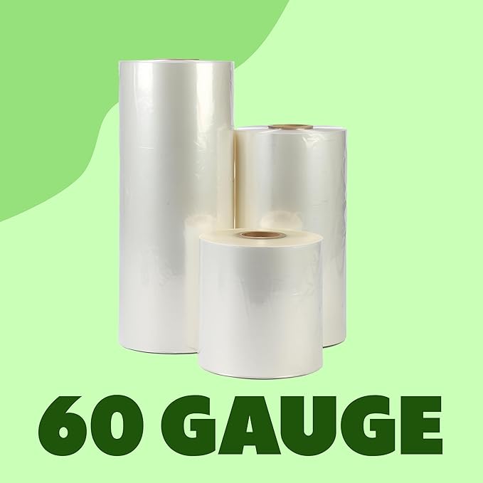 The Boxery Shrink Wrap Film 16" x 52500” (4375’) Heat Wrap POF Centerfold - Polyolefin 60 Gauge - Warehouse Grade Heat Shrinkable Film for Packaging - Small Business, Toys, Books, and Much More.