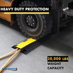 Kable Kontrol Atlas Cable Protector Wire Ramp - 2 Channel - 1 Pc - 39" Long Black & Yellow - 20,000 Lbs Load Capacity - Rubber Speed Bump Wire Protector Cord Cover - CP9972