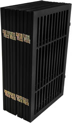 Pet Dog Gate Strong and Durable Freestanding Folding Acacia Hardwood Portable Wooden Fence Indoors or Outdoors by Urnporium (Black Pet Gate, 10 Panel 30" Tall)