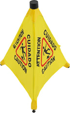 Caution Wet Floor Sign, 6 Pcs 20 Inch Pop up Wet Floor Sign with Storage Tube, Foldable Triple-sided Bilingual Safety Warning Signs for Commercial Stores Grocery Restaurant Restroom Office (6, 20 In)