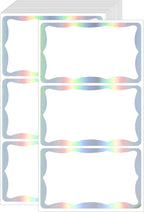 STARLIBOO Holographic Colored Labels Stickers, 3X5 Inch Removable Large Label Stickers for Moving Boxes and Storage Bins- Waterproof- Writable- Tear Resistant (Holographic Silver