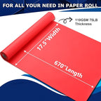 Vanhench 17.5"×963" Red Wrapping Paper Roll for Women Christmas, Solid Color Art Kraft Craft Paper for Wedding, Birthday, Mothers Day Gifts, Bouquet Flower Poster Bulletin Board