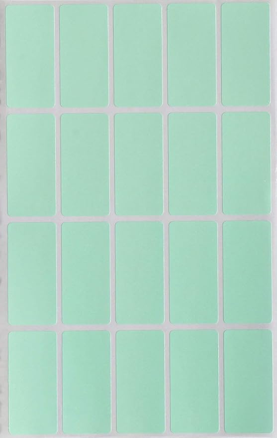 Royal Green Rectangle Sticker Labels 1.57 inch x 0.75 inch Pastel Green (40mm x 19mm) - 2000 Pack