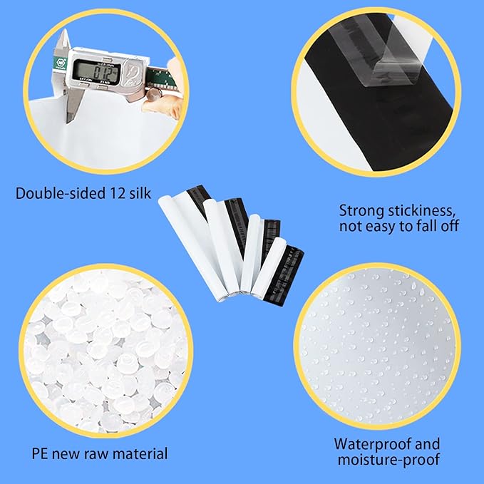 newlng Poly Mailers Shipping Bags Mailing bags100pcs 4 Assorted Sizes White Shipping Envelopes Self-sealing Adhesive Waterproof and Tear-Proof Packaging Bags Shipping Bags for Clothing Books Gift