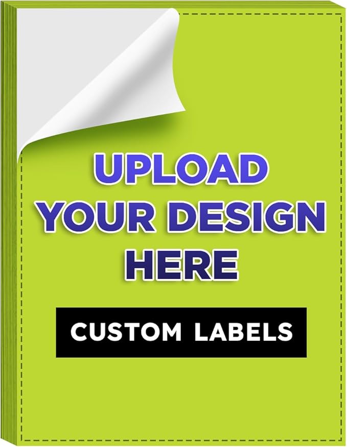 Custom Bright Neon Color Labels, Print Your Own Stickers, Upload Your Design for Printing - Smooth Matte Finish, Strong Adhesive, Crack and Peel - 3.5" x 2" - 25 Sheets per Pack (Yellow Green)