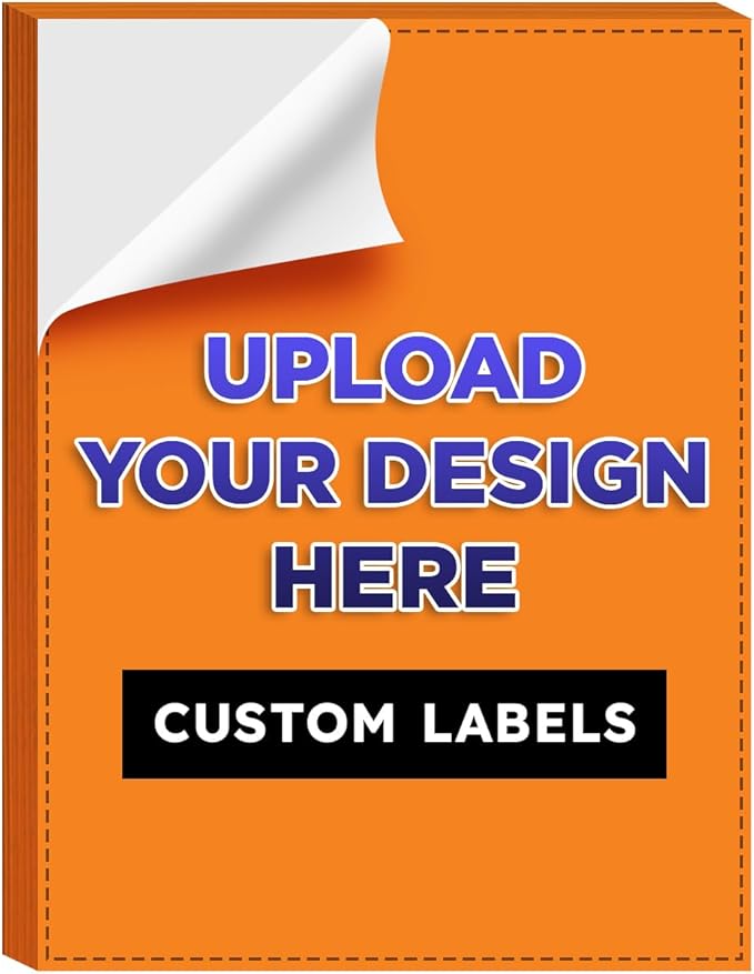 Custom Bright Neon Color Labels, Print Your Own Stickers, Upload Your Design for Printing - Smooth Matte Finish, Strong Adhesive, Crack and Peel - 3.5" x 2" - 25 Sheets per Pack (Orange)