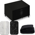Heavy Duty Patio Furniture Covers Waterproof, 600D Outdoor Furniture Cover Waterproof for Sectional Sofa Couch, Outdoor Dining Table and Chair Set Covers 68''L x 38''W x 28''H, Black