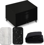 Heavy Duty Patio Furniture Covers Waterproof, 600D Outdoor Furniture Cover Waterproof for Sectional Sofa Couch, Outdoor Dining Table and Chair Set Covers 74''L x 47''W x 28''H, Black