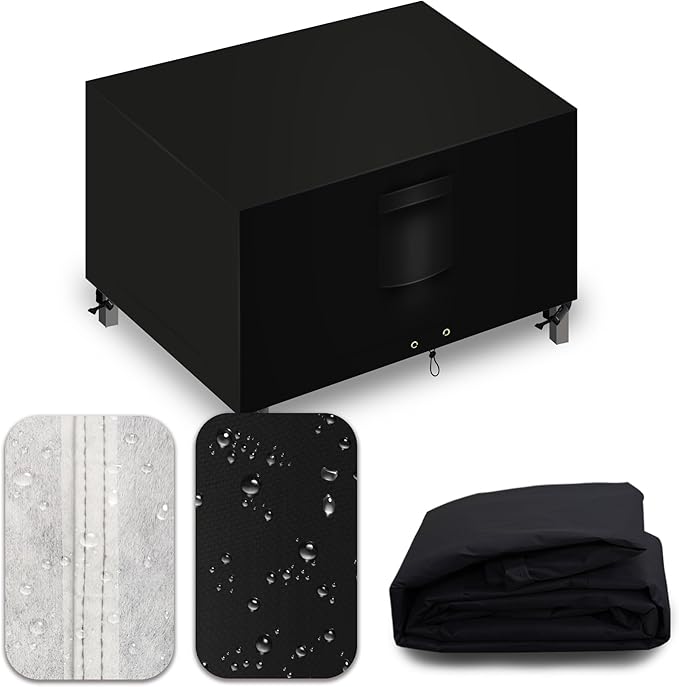 Heavy Duty Patio Furniture Covers Waterproof, 600D Outdoor Furniture Cover Waterproof for Sectional Sofa Couch, Outdoor Dining Table and Chair Set Covers 74''L x 47''W x 28''H, Black