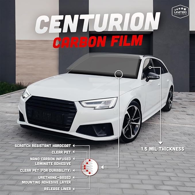 United Professional Window Film – Centurion 2Ply High Performance Carbon Film Superior UV Protection (20%, COMBO-PACK-40/20 (40+20Inchx100Ft))