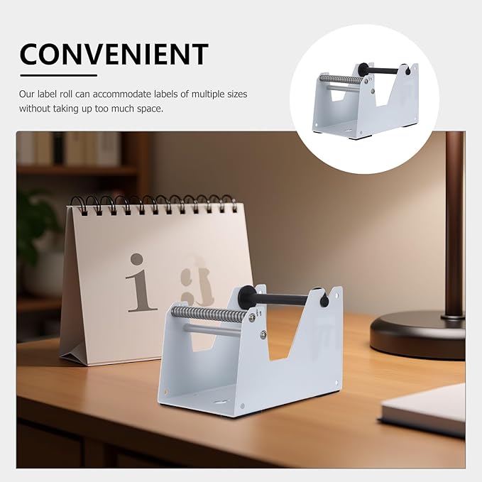 NUOBESTY Desktop Manual Label Dispenser Stand - Thermal Label Holder Roll Organizer - Sticker Dispenser Tool for Office Easy Application Roll Sticker Rack for Shipping Printers