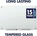 Quartet Magnetic Glass Dry Erase White Board, 48''W x 36''H Whiteboard, Infinity Frameless Mounting, White Surface (G4836W)