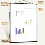 MaxGear White Board for Wall 24" x 18", Double Sided Dry Erase Board, Magnetic White Board Hanging Whiteboard for Home, School, Office, Black Frame