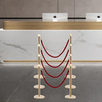 Gold Stanchions Posts, 8 Packs Stanchions Set Crowd Control Barriers with 4.9 ft Red Velvet Rope, Stanchion and Velvet Ropes Red Carpet Poles for Party Supplies