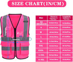 A-SAFETY XSmall Pink High Visibility Vest,Reflective Safety Vest Workwear 7 Pockets Hi Vis Durable Vest,X-Small