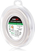 Chanzon 2:1 Ratio 5/32" (4mm) Heat Shrink Tubing 8Ft Roll (2.5M Total Length) White Polyolefin Sleeving Wrap Shrinking 2 to 1 1pcs