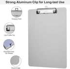 ZCZN Metal Clipboards, 6 Pack Heavy Duty Aluminum Clipboards 12 x 9 Inches, A4 Letter Sizer Document Holder with Low Profile Clip, Suitable for School, Office, Jobsite or Medical Staff, Silver