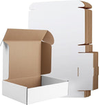 11x8x2 Inches Shipping Boxes Set of 25, White Corrugated Cardboard Box, Mailer Boxes for Small Business