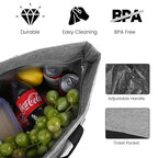Insulated Reusable Tote Bag for Grocery Shopping for Women, Insulated Pizza/Food Delivery Bag to Keep Food Cold/Hot, Waterproof PRO, Grey, 1PK