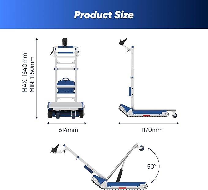 Electric Stair Climbing Dolly 925 lb Capacity Heavy Duty Stair Climbing Hand Truck with Electric Lifting System, Joystick Control, Easy to Operate