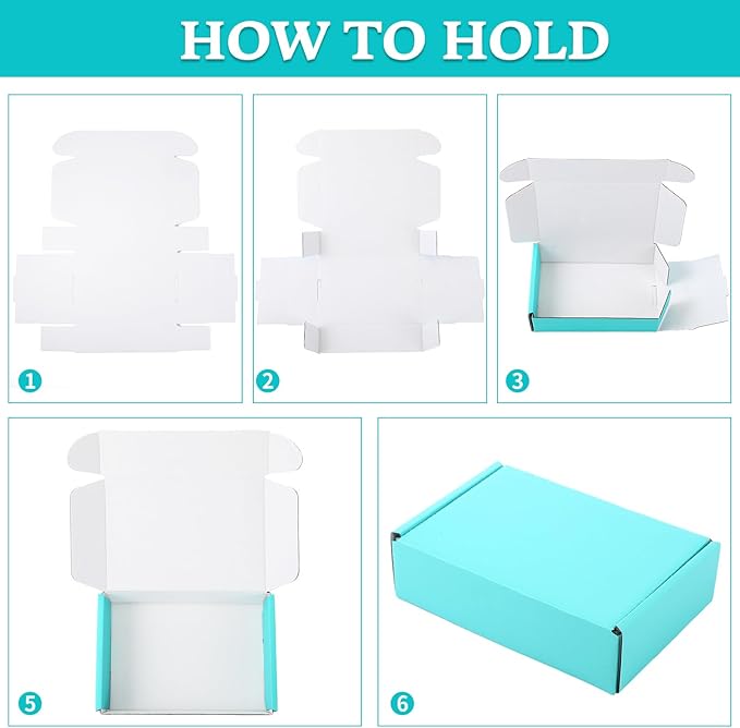 Spakon 50 Packs Shipping Boxes Cardboard Corrugated Mailer Packaging Boxes for Small Business Cute Small Box Cardboard Carton Box Mailers for Packaging Product(Blue,6 x 4 x 1.6 Inches)
