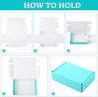 Spakon 50 Packs Shipping Boxes Cardboard Corrugated Mailer Packaging Boxes for Small Business Cute Small Box Cardboard Carton Box Mailers for Packaging Product(Blue,9 x 6 x 2.36 Inches)