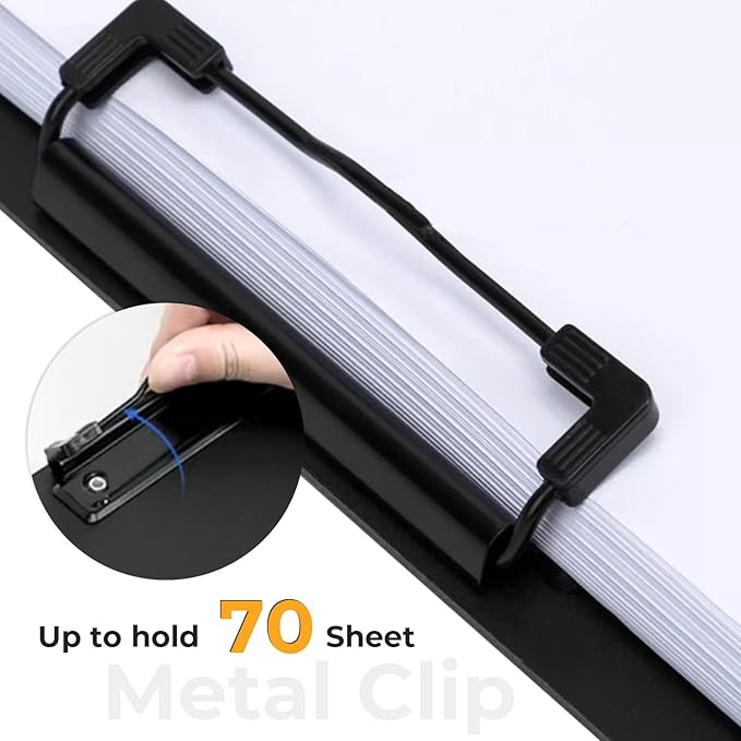 Y YOMA Clipboard Folder, A4 Foldable Plastic Clipboard with Metal Clip, 360° Rotating Cover, Waterproof Work Folder for Home, Office, School, Field Work, Outdoor - 4 Pack, Assorted Color