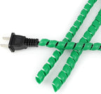 Spiral Cable Wrap, 16.4ft, 33ft Wire Protection Sleeve Cover Cable Organizer Pipe Flexible Spiral Wrap Winding Tube Prevent Cat from Chewing Cables (Green, 8mm (5/16")-16.4ft)