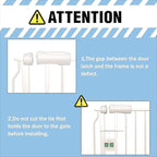 ALLAIBB Extra Wide Pressure Mount Baby Gate Auto Close White Metal Child Dog Pet Safety Gates with Walk Through for Stairs,Doorways,Kitchen and Living Room(66.93-71.65"/170-182cm)