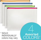 Pendaflex Poly Zip Envelope, Top-Loading, Expands 1 Inch, Zippered Closure, 13 x 10.125 Inch, Holds Letter Size Paper, 1 piece - Color May Vary (84192)