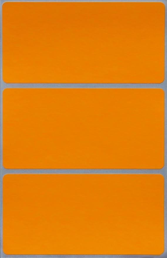 Royal Green Rectangular Stickers Color-Coding Labels for Organizing, Moving, and Storage Boxes 4" x 2" Stickers to Write On Name Tags, 300-Pack (Neon Orange)