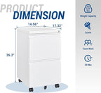2 Drawer Vertical File Cabinet - Mobile Filling Cabinet with Lock for Legal/Letter Files - Office Storage File Cabinet with Wheels Under Desk - Assembly Required