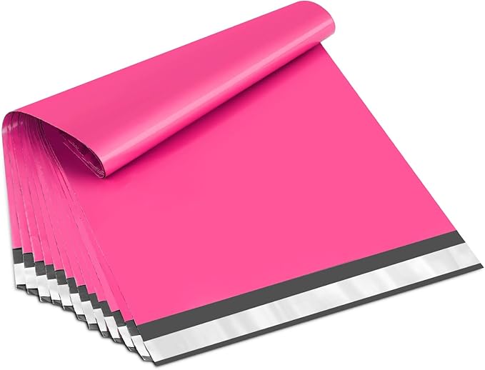 UCGOU Poly Mailers 14.5x19 Inch Hot Pink 100 Pack Large Shipping Bags #7 Strong Thick Mailing Envelopes Self Sealing Adhesive Waterproof and Tear Proof Shipping Bags for Clothes