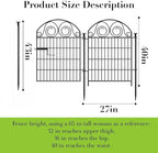 Tall Garden Fence with Gate, 40 Inch(H) 4 Panels Dog Fence Outdoor for Yard, Total Length 8.8 Ft Metal Decorative Fences│Patented