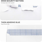 100 Pack #10 Double Window Security Self-Seal Envelopes - Suitable Size for Multiple Business Statements, Quickbooks Invoices, and Return Envelopes, Size 4-1/8 x 9-1/2 - White - 24 LB