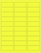 8-1/2 x 11" Neon Color High Light Fluorescent Labels for Laser & Inkjet Printer (Yellow Fluorescent, 1" x 2-5/8" - 30 Per Page | 30,000 Labels)