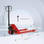 Manual Pallet Jack Truck 6600Lbs Capacity, Professional Pallet Trucks 27" W x 48" L Fork Size