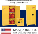 Eagle American Made 4 Gallon F﻿lammable Liquid Storage Cabinet, Manual-Close Space Saver Fireproof Cabinet for Schools, Garages, Manufacturing Facilities, 17" x 17" x 22", 1904X