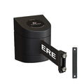 Crowd Control Warehouse - CCW Series WMB-230 Magnetic Wall Mount Retractable Belt Barrier - 30 Foot Belt, Black with"Please Wait HERE" White Letters Belt with Black ABS Case