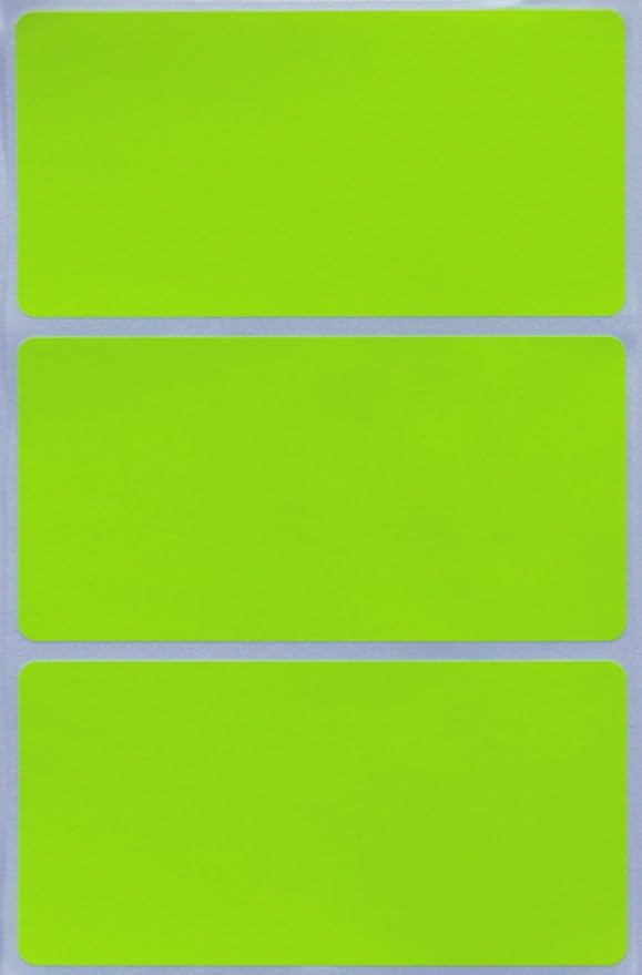 Royal Green Rectangular Stickers Color-Coding Labels for Organizing, Moving, and Storage Boxes 4" x 2" Stickers to Write On Name Tags, 150-Pack (Neon Yellow)