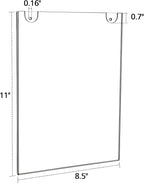 NIUBEE 6 Pack Acrylic Wall Sign Holder 8.5x11 Vertical, Clear Plastic Picture Frame, Wall Mounted Design, Support No Drilling(Provide 3M Tape and Screws)