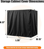 Kasla Storage Cabinet Cover, Outdoor Chest Storage Waterproof Cover, Weatherproof Cabinets Covers for Kitchen Patio Garden Backyard - 35"Lx15"Wx37"H