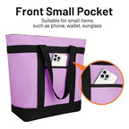 2Pk Insulated Reusable Tote Bag for Grocery Shopping for Women/Men, Pizza/Food Delivery Bag to Keep Food Cold/Hot for Professional Catering, Cooler bags for Travel/Beach/Picnic, Lavender