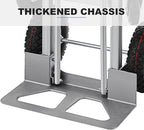 3 in 1 Convertible Hand Truck Dolly, Heavy-Duty Aluminum Hand Truck, 1000 lb Platform / 660 lb Upright Capacity Utility Cart with 10″ Pneumatic Wheels for Warehouse, Factory, Construction