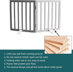 ZJSF Freestanding Indoor Dog Gate for House Foldable Wood Puppy Gate for Doorways Pet Gate for Stairs Extra Wide Pet Fence, Grey, 24" Height 2 Panels