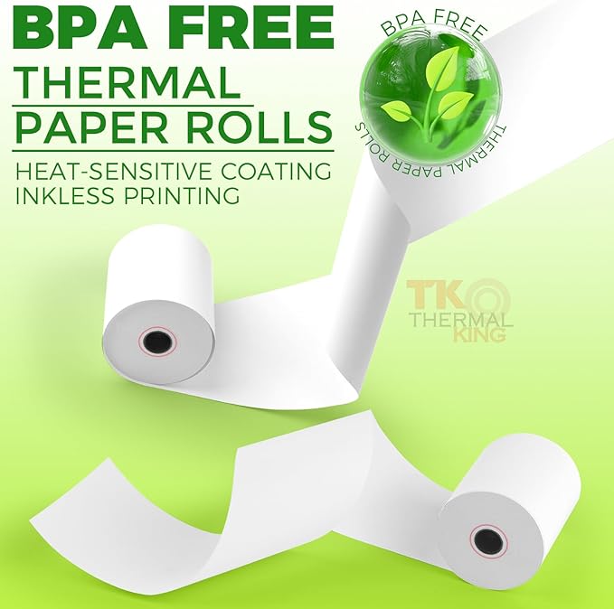 (10 Rolls) 3 1/8" x 190' Thermal Paper, POS Receipt Paper for Retail Business Cash Register, Fits Most Credit Card Terminal