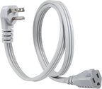 KUNCAN Appliance Power Extension Cord - 3 Prong Flat Wire SPT-3 14 AWG Heavy Duty Male to Female Extender Low Profile Grounded Cable for Major AC Unit, Air Conditioner, Refrigerator (3 Feet)